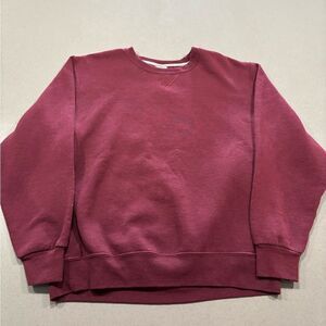 Men’s Vintage Russell Athletic Pullover Sweatshirt Size Large Red Maroon Crewnec